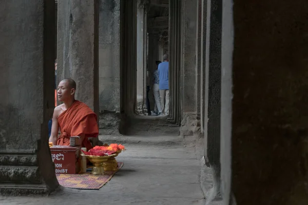 Angkor Wat Kamboçya Daki Antik Tapınaktaki Insanlar — Stok fotoğraf