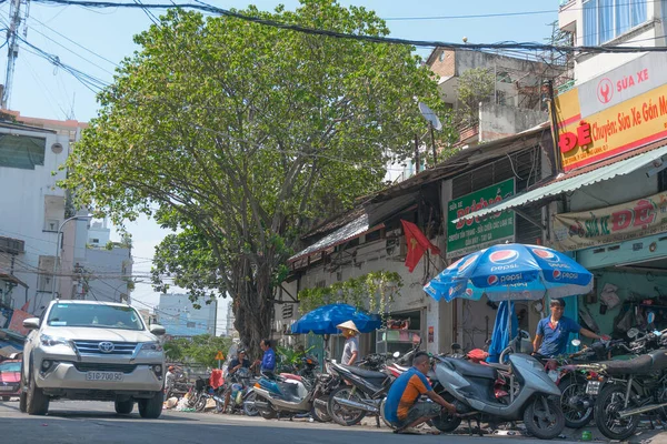 Vue Rue Avec Bâtiments Personnes — Photo