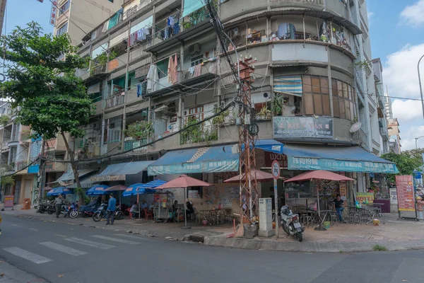 Vue Rue Chine Avec Des Bâtiments Des Personnes — Photo