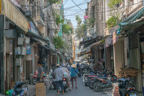 Vue Rue Chine Avec Des Bâtiments Des Personnes — Photo