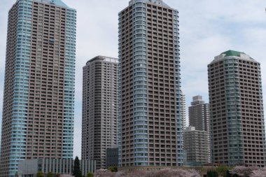 Şehirde modern binalar ve gökdelenler