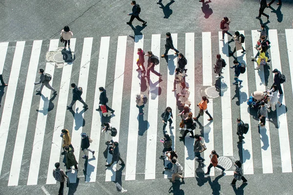 Vista Calle Con Gente Paso Peatones —  Fotos de Stock