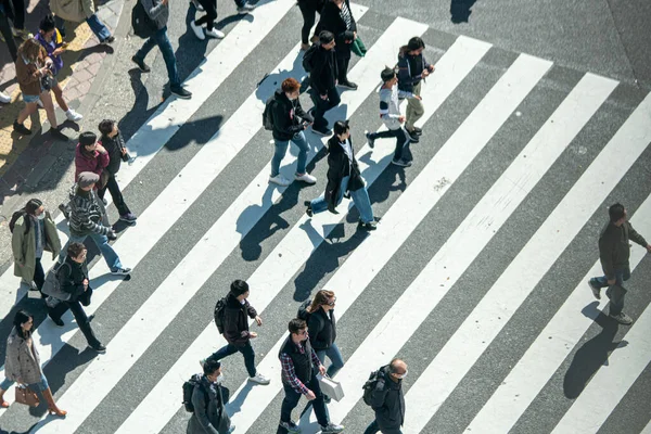 Vue Rue Avec Les Gens Passage Piétonnier — Photo