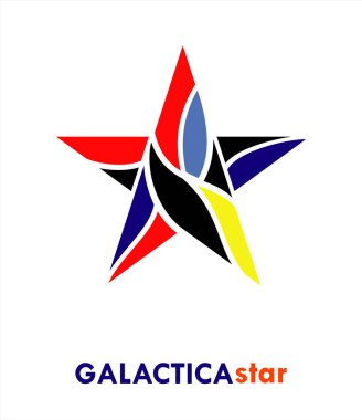 Beyaz arkaplanda renkli yıldız