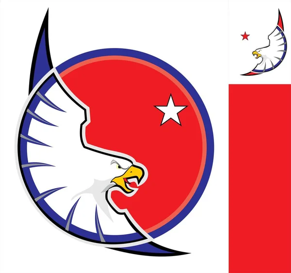 赤丸の白鷲鷹鷹 — ストックベクタ