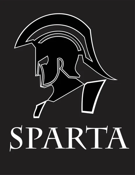 Sparta Krigarhuvud Trojansk Hjälm Krigshjälm Illustration Gamla Romerska Krigare Huvud — Stock vektor