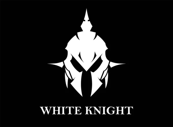 Savaşçı Kafası Ortaçağ Miğferi Beyaz Şövalye — Stok Vektör