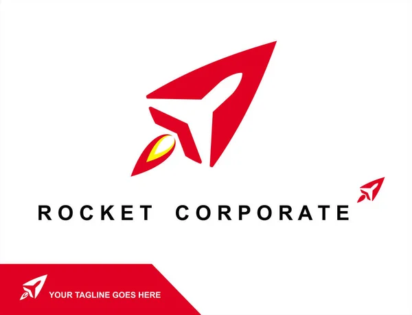 Roket şirketi. Şirket kimliğiniz için roket simgesi logosu