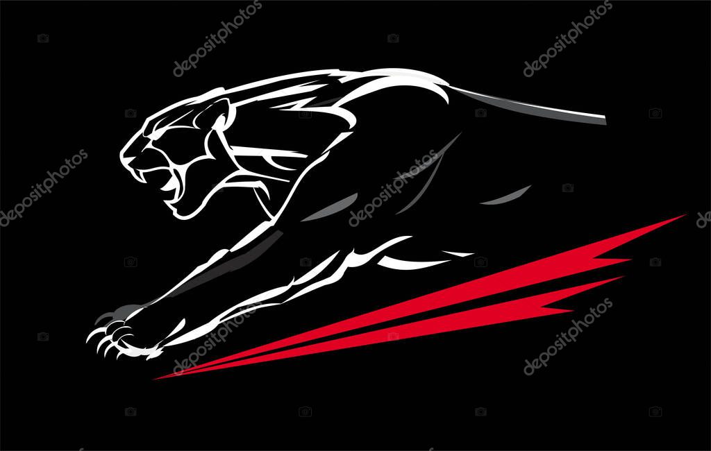 Charging panther with the light shape.