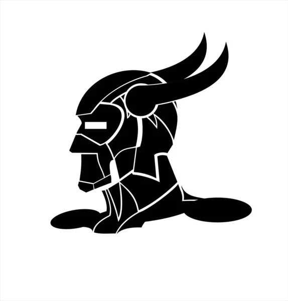 Guerrier Avec Corne Concept Créatif Pour Super Héros Personnage Méchant — Image vectorielle