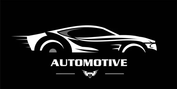 Voiture Blanche Sur Noir Automobile Icône Automobile — Image vectorielle