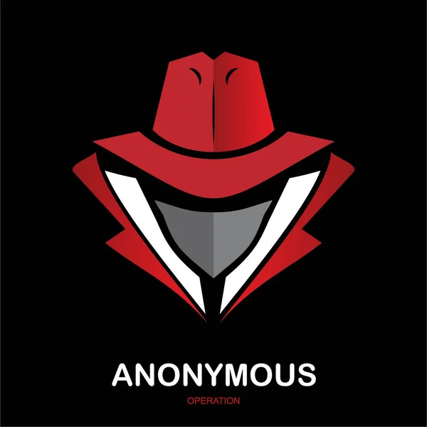 Anonimo Operazione Silenziosa Hacker Hacker Hidden Volto Con Maschera Sotto — Vettoriale Stock