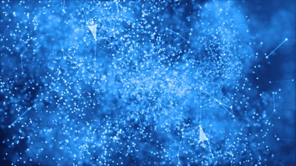 Μπλε Φόντο Λαμπερό Σωματίδια — Φωτογραφία Αρχείου