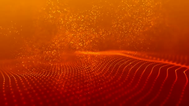 Golden Background Shimmering Particles — Stock Video