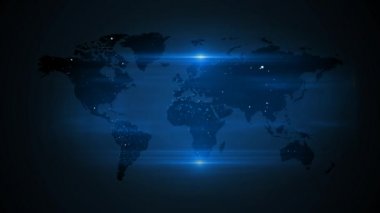 Mavi arka plan mavi küresel dünya haritası. Mavi noktalar dünya haritası.