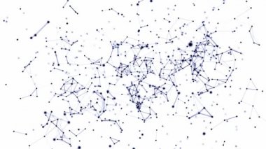 Beyaz arka plan üzerinde hareketli nesnelerle soyut dijital arka plan