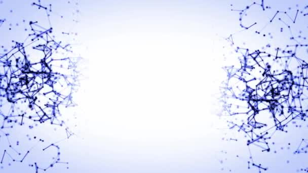 Abstract Motion Particles Sides Screen Bluish Glow — Stock Video