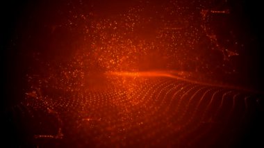 Ateşli bir arka plan üzerinde üçgenler ve ışıknoktaları Muhteşem pleksus