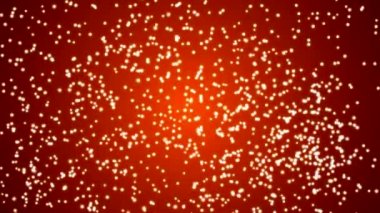 Kırmızı arka planda titreşen uçan ışıklar