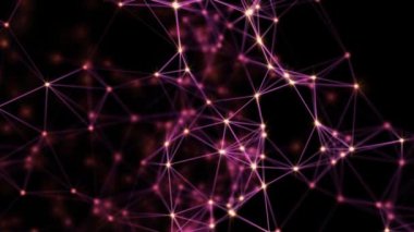 Siyah ekrandaki mor çizgilerin soyut hareketi