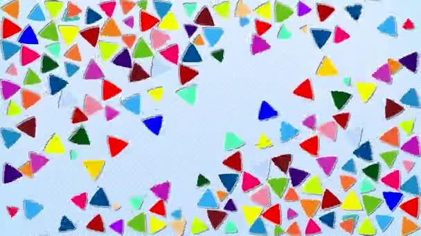 Voando Triângulos Coloridos Nos Cantos Tela — Vídeo de Stock