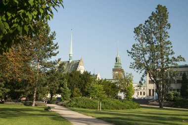 Pardubice 'nin merkezinde eski bir ev, Çek.