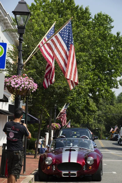 Warrenton Virginia Usa Člověk Pořídí Fotografii Staré Město Warrenton Otce — Stock fotografie