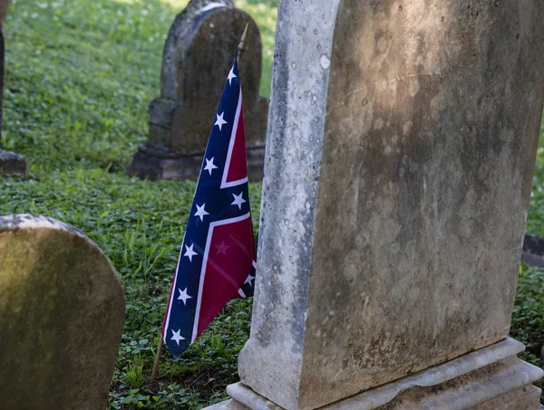 Bandiera Confederata Piantata Nel Cimitero Warrenton Virginia Nella Contea Fauquier — Foto Stock