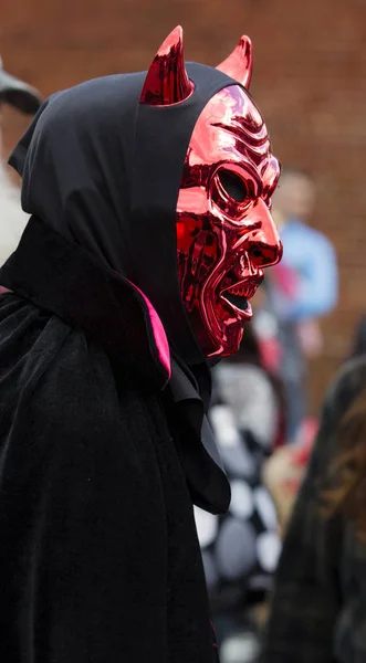 Warrenton Virginia Usa Osobę Diabeł Kostium Halloween Happyfest Paradzie Starym — Zdjęcie stockowe