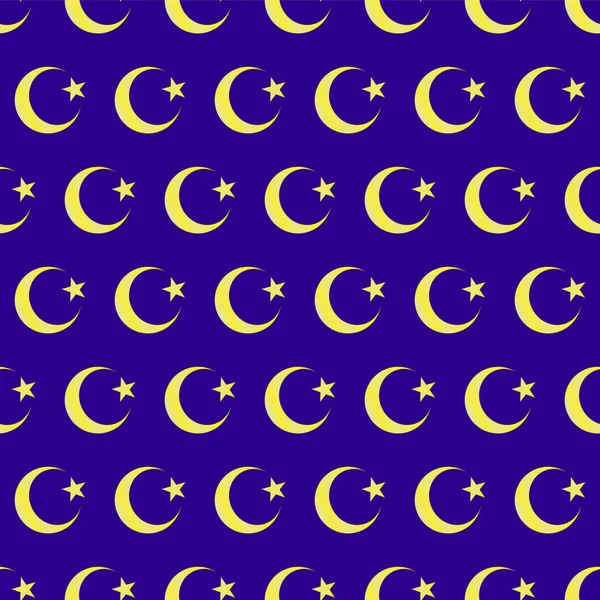 Hilal ve yıldızın sarı, pürüzsüz desenli arkaplanı.