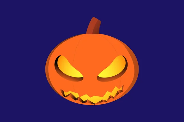 Jack Lantern Flat Design Halloween Pumpkin Icon — стоковый вектор