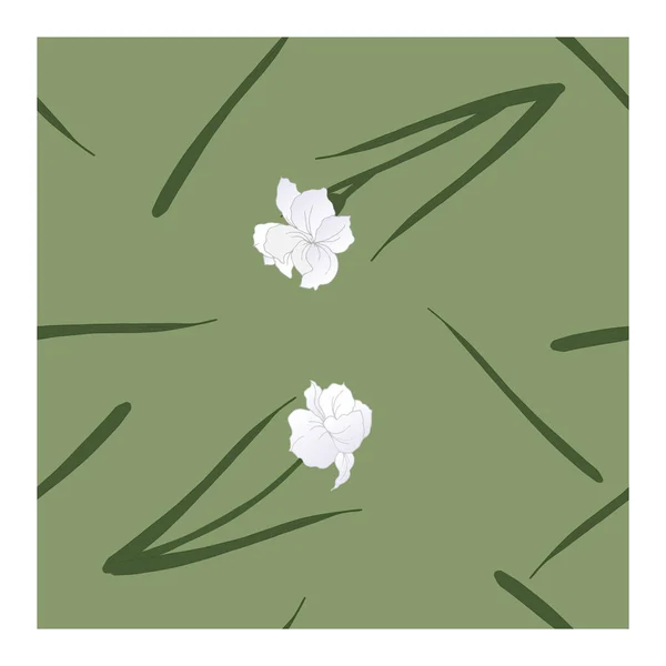 Patrón Abstracto Sin Costuras Con Flores Blancas Pétalos Brotes Tonos — Archivo Imágenes Vectoriales