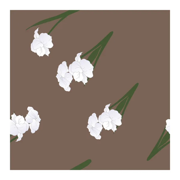 Padrão Sem Costura Abstrato Com Flores Brancas Pétalas Botões Tons — Vetor de Stock