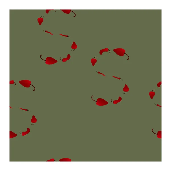 Gri Arkaplanda Harf Şeklinde Farklı Kırmızı Biber Çeşitlerine Sahip Kusursuz — Stok Vektör