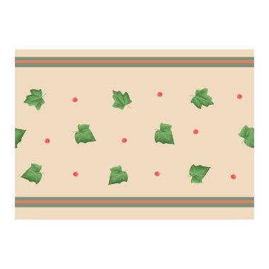 Kırmızı üzümlü ve yeşil yapraklı kusursuz bir sınır.