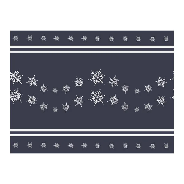 Modello Natale senza soluzione di continuità con fiocchi di neve bianchi su uno sfondo grigio-blu. — Vettoriale Stock