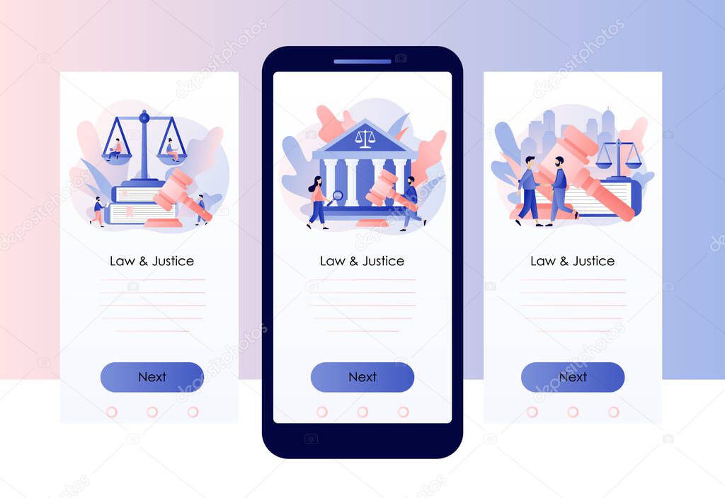 Law And Justice Concept Justice Scales Judge Building And Judge Gavel Supreme Court Screen Template For Mobile Smart Phone Modern Flat Cartoon Style Vector Illustration Premium Vector In Adobe Illustrator Ai