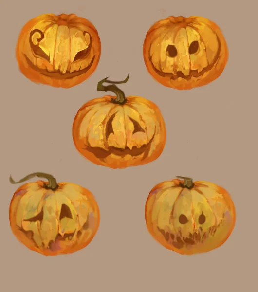 Pumpkins Illustrations Halloween — Stok fotoğraf