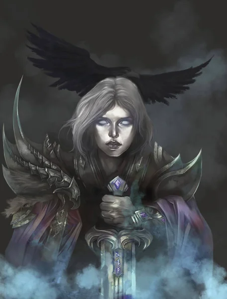 Eski İskandinav Tanrısı Baldur'un görüntüsü. Dijital sanat