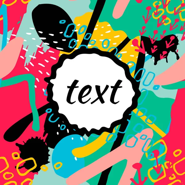 Yaratıcı soyut çiçekli arka plan. Metin eklemek için şablon. El çizimsiz desen, dokular, kumaş için moda grafik tasarımı.