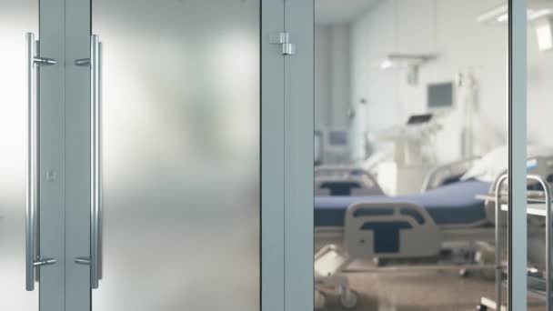Pokój Szpitalny Dwoma Łóżkami Nowoczesnym Sprzętem Medycznym — Wideo stockowe