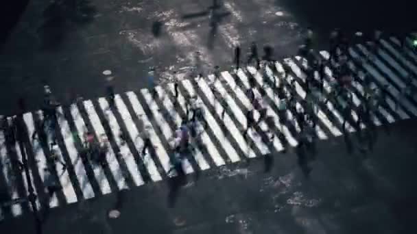 Pessoas Atravessar Passadeira Time Lapse Pessoas Passando Pela Rua Visualização — Vídeo de Stock