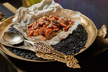 Orta Doğu tabak sebze salatası yakın çekim