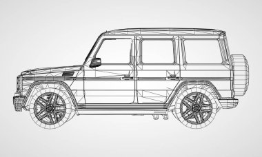 Bir klasik tasarımı ile sigorta primi çerçeve Suv modeli. Vektör çizim gri bir arka plan üzerinde siyah Çokgen üçgen ızgara