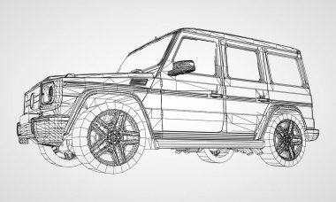 Bir klasik tasarımı ile sigorta primi çerçeve Suv modeli. Vektör çizim gri bir arka plan üzerinde siyah Çokgen üçgen ızgara