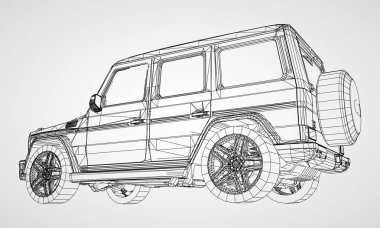 Bir klasik tasarımı ile sigorta primi çerçeve Suv modeli. Vektör çizim gri bir arka plan üzerinde siyah Çokgen üçgen ızgara