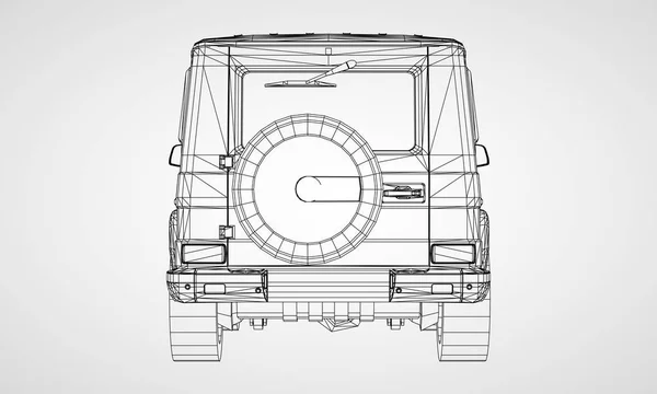 Modelo Bastidor Premium Suv Con Diseño Clásico Ilustración Vectorial Una — Archivo Imágenes Vectoriales