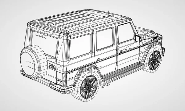 Modelo Suv Quadro Premium Com Design Clássico Ilustração Vetorial Uma — Vetor de Stock