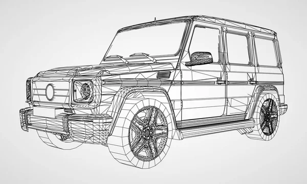 Modelo Suv Quadro Premium Com Design Clássico Ilustração Vetorial Uma —  Vetores de Stock