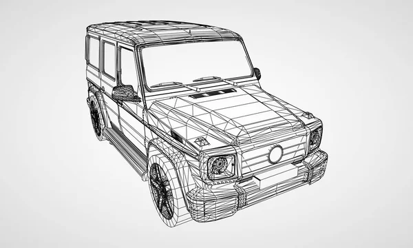 Modelo Bastidor Premium Suv Con Diseño Clásico Ilustración Vectorial Una — Vector de stock